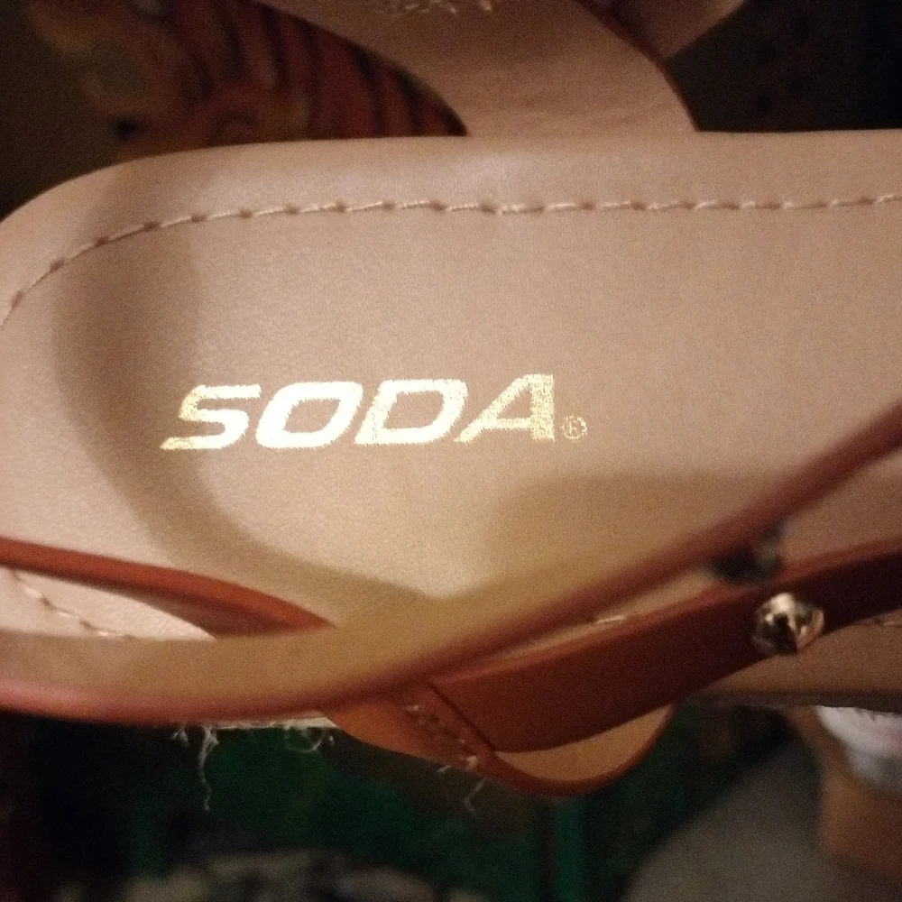Soda Tan Strappy Espadrille Wedges
